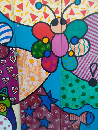 Colorful graffiti on the wall. Street art. Urban Contemporary Cultureの写真素材