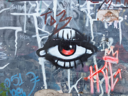 Graffiti on the wall circa May 2017 in Berlin.の写真素材