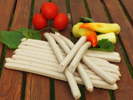 German sausage for frying or grillingの写真素材