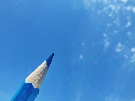 blue pencilの写真素材