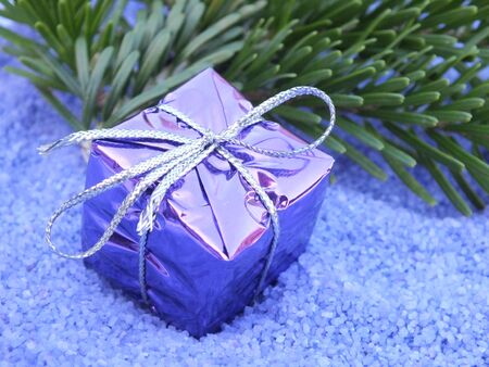 christmas decoration in blueの写真素材