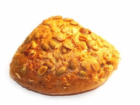 freshly baked buns on white backgroundの写真素材