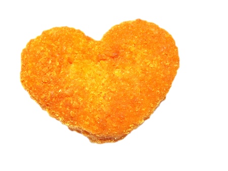 fried cheese, chips, meat, fish, cheese, in heart shapeの写真素材