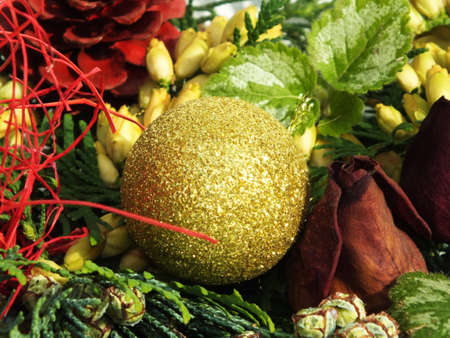background with Christmas decoration from natural materialsの写真素材