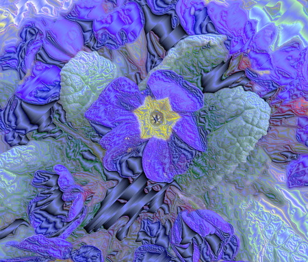 Colorful spring flowers digitally edited a festive work of artの写真素材