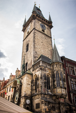 Prague astronomical clock - Cityscape of old prague, Prague, Czech Republicの写真素材