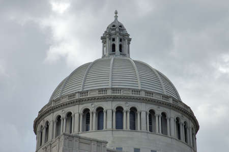 Dome of Mother Church,Christian Science on a cloudy sky, Boston, Massの写真素材
