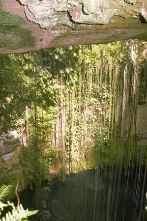 Maya Cenote cave in Chichen Itza, Mexico の写真素材