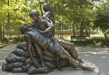 Washington, DC, USA - June 24, 2007    Memorial statues to  Vietnam war Women Nurse, Arlington, USAのeditorial素材