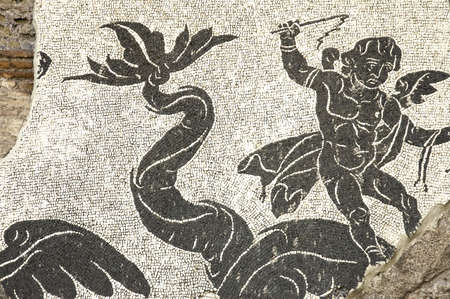 Caracalla mosaic 2, details, from Baths or Thermae of Caracalla, Rome, Italyの写真素材