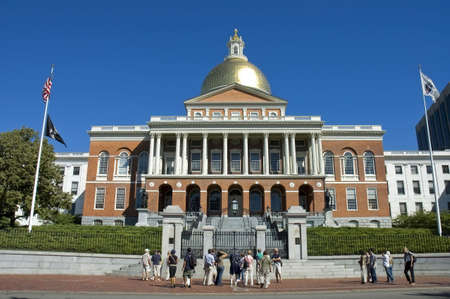 Massachusetts State House in Boston,built in 1795.  The dome is covered with 23 1/2 carat gold leaf. - Non recognizable personの写真素材