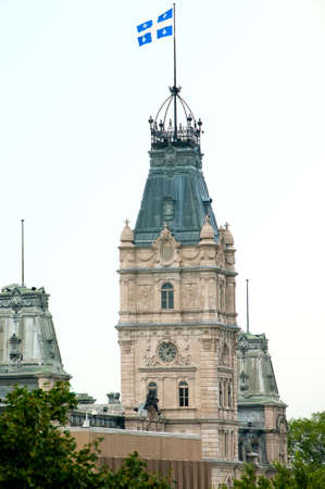 clock tower of parliament building in Quebec city, Canadaの写真素材
