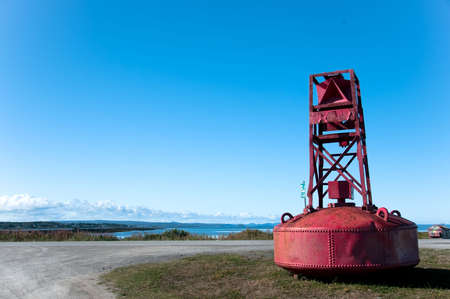 submarine anchor over St-Lawrence river in Pointe-au-Pere, Bas-Saint-Laurent, Quebecの写真素材