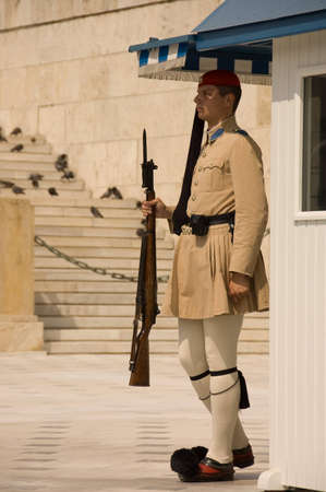 ATHENS, GREECE - MAY 18TH;  guard standing up at the Parliament Building in Athens Greece, 18th May 2007のeditorial素材