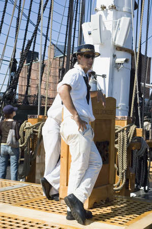 BOSTON, MASSACHUSETTS - SEPTEMBER 4TH; sailor of the Old Ironsides historic ship, Boston, Massachusets, USA, 4th September 2005のeditorial素材