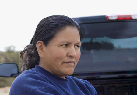 ARIZONA, USA - APRIL 27TH; typical portrait of navajo woman,Canyon de Chelly, Arizona, 27th April 2006のeditorial素材
