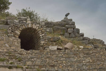 Ephesus, Turkey - May 8th, 2007 : Athena temple of Ephesus ancient Greek city also known as an important center of early Christianity. One of the most beautiful ancient cities in the world Turkeyのeditorial素材
