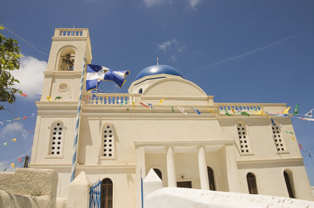 Karterodos, Greece - May 17th, 2007; scenic view of the orthodox church of Karterodos village in Crete island, Greeceのeditorial素材