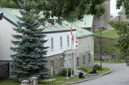 Quebec, Canada -  August 21th, 2009 : military station of the Citadel, historical defense building  in the old city of Quebec, Canadaのeditorial素材