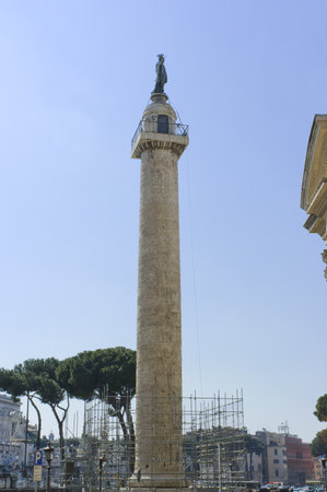 Rome, Italy - March 15th, 2006 :  historic Trajan's column, in Rome, Italyのeditorial素材