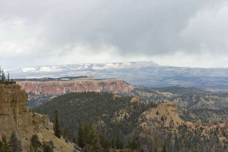 Utah, USA - April 30th, 2006 : Amphitheater from Inspiration Point , Bryce Canyon National Park under cloudscape, Utah, USAのeditorial素材