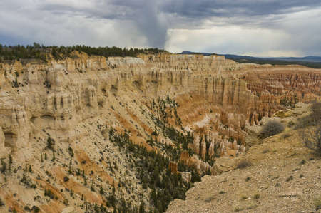 Utah, USA - April 30th, 2006 : canyon and hoodoos of Fairyland Point at Bryce National Park, Utah, USAの写真素材