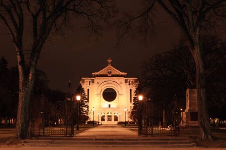 Saint Boniface Cathedral, Winnipeg, Manitoba, Canada.の写真素材