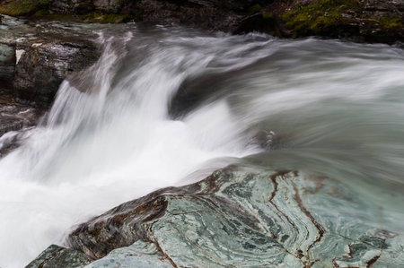 Saint Mary Falls at Glacier National Park ,Montanaの写真素材
