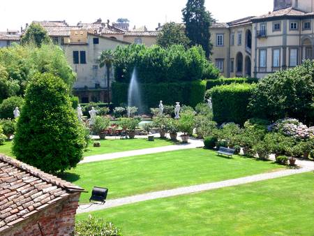 Pfanner Palace, view from the Wall, Lucca, Italy.のeditorial素材