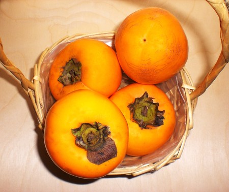 Natural fruits, ripe persimmonsの写真素材
