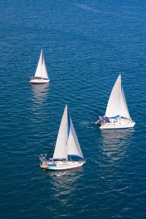 Regatta in indian ocean, sailboat and catamaranの写真素材