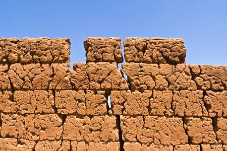 Tamboo, adobe wall typical of Malagasy highlandsの写真素材