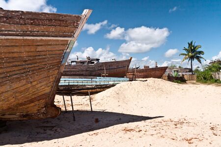 The shipyard of Antalaha, eastern Madagascarの写真素材