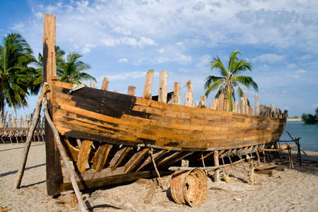 The shipyard of Belo sur Mer, western Madagascarの写真素材