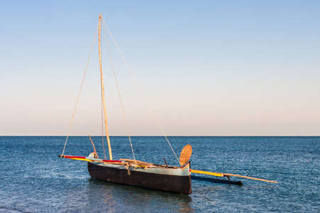 Fishing dugout to Anakao, southern Madagascarの写真素材