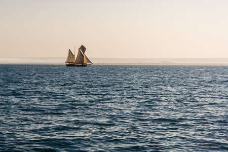 Vezo dhow off the coast of Anakao, southern Madagascar