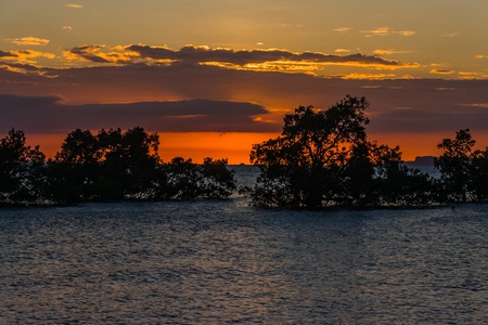 Sunset on the Antsiranana bay (Diego Suarez) northern Madagascarの写真素材
