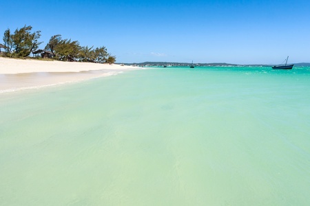 The emerald sea of Antsiranana bay (Diego Suarez), northern Madagascarの写真素材