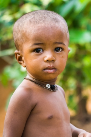 Malagasy young boy of ethnicity Sakalava native of Nosy Be island, north of Madagascar, on March 31,...