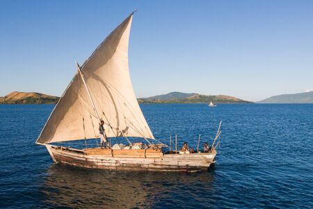 Traditional sailboat near Nosy Be island in northern Madagascar, on june 26, 2008