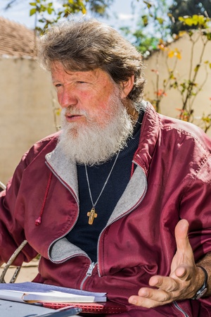 Father Pedro Opeka in his village of Akamasoa, Antananarivo, Madagascar on sep 06, 2007. Father Pedro is nominated for Nobel Peace Prize 2013.のeditorial素材
