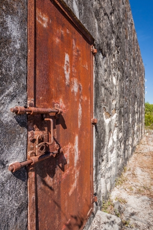 Old rusty lock of penal colonyの写真素材