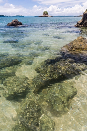Lagoon and coral reef at Nosy Be tropical island, Madagascarの写真素材