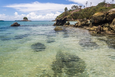 Rocky beach of Nosy Be island, Madagascarの写真素材