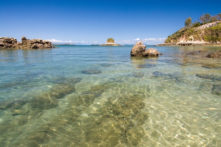 Rocky beach of Nosy Be island, Madagascarの写真素材