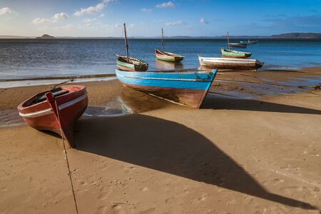 Traditional fishing boat in the Antsiranana bay (Diego Suarez), north of Madagascarの写真素材
