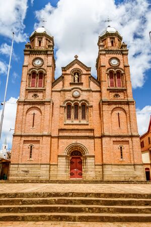 The Ambozontany cathedral of Fianarantsoa, Madagascar highlandsの写真素材