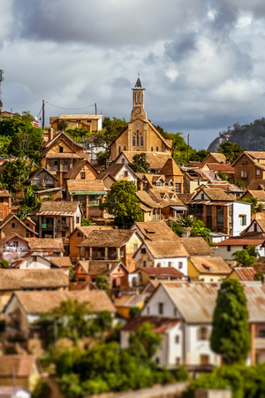 The old town of Fianarantsoa, Madagascar highlandsの写真素材
