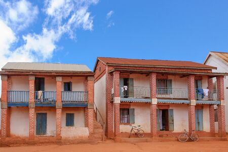 Typical architecture of Madagascar highlands near Fianarantsoaのeditorial素材