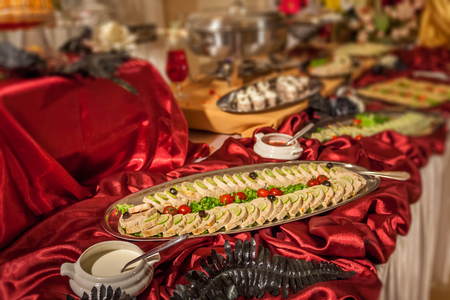 Food buffet in the restaurant of resortの写真素材
